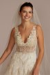 Drop Waist Beaded Applique Tall Wedding Gown 4XLSWG923