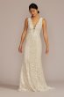 Allover Lace Tank Tall Wedding Gown with V-Back 4XLWG4061