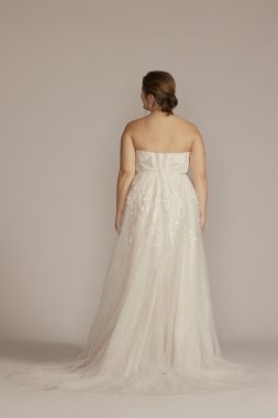 Strapless Beaded Glitter Tulle Petite Wedding Gown 7MS251251