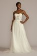 Floral Applique Corset Bodice Petite Wedding Gown 7WG4051