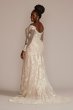 Off the Shoulder Lace Sleeve Plus Size Gown 8CWG927