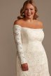 Long Sleeve Off Shoulder Stretch Lace Plus Dress 9SDWG0979
