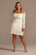 Long Sleeve Off Shoulder Stretch Lace Plus Dress 9SDWG0979