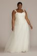 Lace Tank Sleeve A-Line Plus Size Wedding Gown 9WG4048