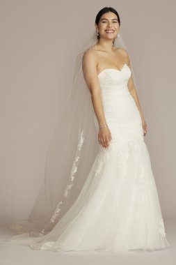 Lace Up Back Strapless Mermaid Wedding Dress CWG926