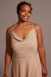 Metallic Cowl Neck Dress with Lace-Up Back D21NY2129W