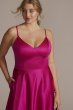 Plus Size Satin Spaghetti Strap A-Line Prom Dress D24NY22005W