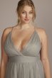 Plus Size Deep-V Sparkle A-Line Prom Dress D24NY22013W