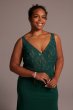 Plus Crepe Dress with Illusion Lace Corset Bodice D28NY22024W