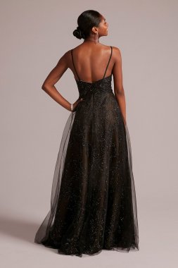 Sparkle Beaded Tulle Skirt A-Line Dress D28NY22027