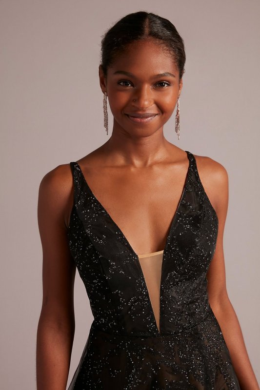 Sparkle Beaded Tulle Skirt A-Line Dress D28NY22027