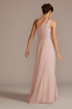 Chiffon One-Shoulder Cutout Bridesmaid Dress F20458