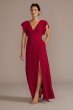 Flutter Sleeve Chiffon V-Neck Bridesmaid Dress F20506
