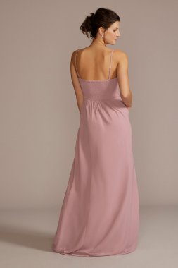 Chiffon Spaghetti Strap A-Line Bridesmaid Dress F20507