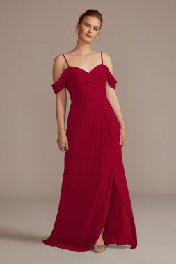 Chiffon Off-the-Shoulder Bridesmaid Dress F20509