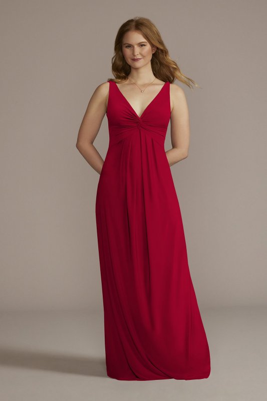 Jersey Bridesmaid Dress with Twist Tank Bodice F20525