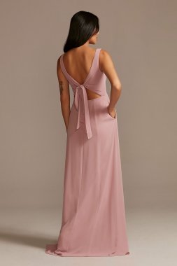 Chiffon Tank Scoop Neck Bridesmaid Dress F20535