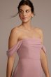 Chiffon Cowl Off-the Shoulder Bridesmaid Dress F20538