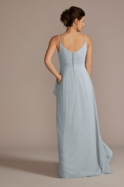 Chiffon V-Neck Cascade Skirt Bridesmaid Dress F20540
