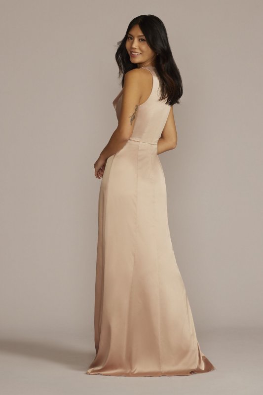 Stretch Charmeuse Sleeveless Cowl Bridesmaid Dress F20547