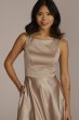 Satin Sleeveless Boatneck Bridesmaid Dress F20554