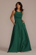 Satin Sleeveless Boatneck Bridesmaid Dress F20554