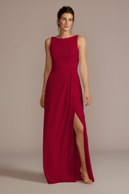Chiffon Sleeveless Tie-Back Bridesmaid Dress F20555