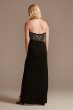 Lace Bodice Strapless Gown with Asymmetrical Waist GS28NY2103