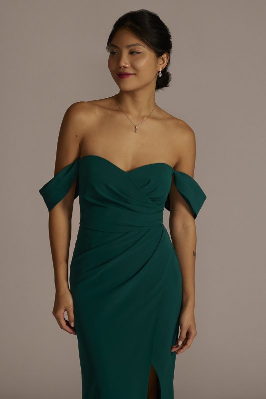 Stretch Crepe Off-the-Shoulder Bridesmaid Dress GS290059