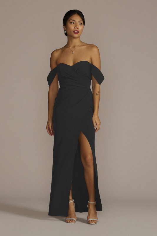 Stretch Crepe Off-the-Shoulder Bridesmaid Dress GS290059