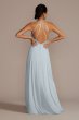 Halter Lace and Georgette Bridesmaid Dress GS290070