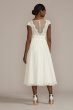 Lace Illusion Back Chiffon Tea Length Wedding Gown MIDWG4011DB