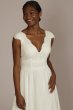 Lace Illusion Back Chiffon Tea Length Wedding Gown MIDWG4011DB