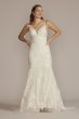 Beaded Lace Mermaid Wedding Gown with Ruffle Hem MS251256