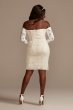 Long Sleeve Off Shoulder Stretch Lace Short Dress SDWG0979