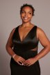 Plus Size Long Crepe Sheath Gown with Cutouts VW21012DW