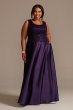 Plus Satin and Lace Dress with Matching Jacket WBM2675W