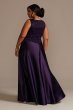 Plus Satin and Lace Dress with Matching Jacket WBM2675W