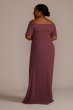 Plus Crepe Off the Shoulder Sheath with Skirt Slit WBM2739W