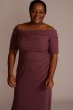 Plus Crepe Off the Shoulder Sheath with Skirt Slit WBM2739W