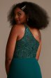 Long One Shoulder Crepe Dress with Leg Slit WBM2741