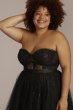 Plus Sparkle Strapless Illusion Corset Ball Gown WBM2793W