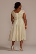 Plus Size Metallic Tea-Length A-Line Dress WBM2809W
