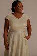 Plus Size Metallic Tea-Length A-Line Dress WBM2809W
