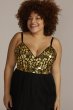 Plus Size A-Line Dress with Mosaic Bodice WBM2835W