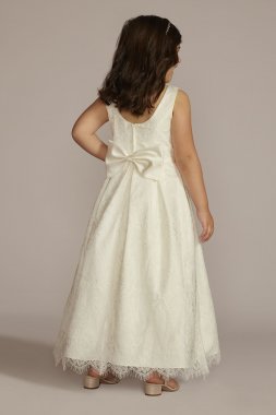 Lace and Satin Ball Gown Flower Girl Dress WG1445