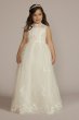 Mock Neck Lace Applique Flower Girl Dress WG1455