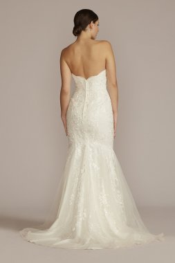 Floral Applique Mermaid Wedding Dress WG4049