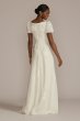 Floral Applique Puff Sleeve V-Neck Wedding Gown WG4052