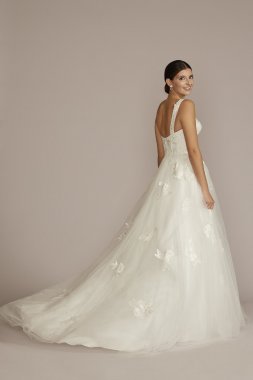 Floral Scoop Neck Sleeveless Wedding Gown WG4062